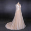 Sheer Neck Long Sleeves Tulle Wedding Dress, Charming Tulle Bridal Dress UQ2307