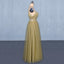Spaghetti Straps Floor Length Tulle Prom Dress with Beading, Long Evening Dress UQ2336