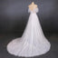 Elegant Spaghetti Straps Lace Wedding Dress, A Line V Neck Beach Wedding Dress UQ2353
