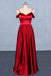 Red Spaghetti Straps A Line Simple Prom Dress, Cheap Long Evening Dress N2339