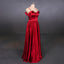 Red Spaghetti Straps A Line Simple Prom Dress, Long Evening Dress UQ2339