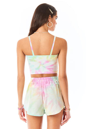Tie-Dye Gradient Crop Top and Shorts Two Piece Set Women Summer Tank Camis Suits UQD004