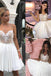 Lovely Ivory Lace Chiffon Homecoming Dresses, Beaded Homecoming Dresses, Short Prom Dresses UQH0049