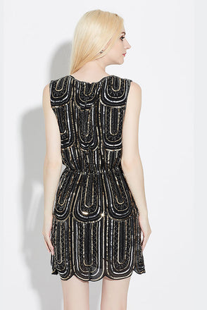 New Sleeveless Sequin Homecoming Dress, Simple Mini Sheath Graduation Dress UQD005