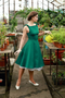 A-Line Green Sleeveless Homecoming Dress with Bows UQH0009