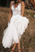 Ivory V Neck Tulle Backless Bridal Dress A Line Wedding Dresses With Lace Applique UQW0019