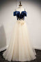 Spaghetti Straps Long Prom Formal Dress with Flowers, Tulle Dance Dresses UQP0048
