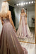 Beautiful A-line Spaghetti Straps Long Sequin Shiny Prom Dresses Party Gowns UQP0021