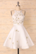 A-Line White Sleeveless Homecoming Dress with Appliques UQH0007