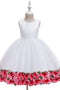 A Line Sleeveless Lace Flower Girl Dresses Below the knee Baby Dress with flower UQF0001