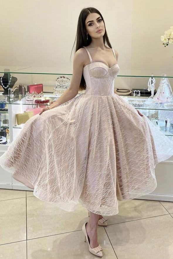 Straps A Line Ankle Length Sleeveless Prom Dress, Homecoming Dress UQP0170