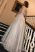 Glitter Silver Long Prom Dress with V Neckline UQP0036