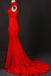 Red Sleeveless High Neck Sleeveless Satin Evening Dress Appliques Prom Dresses UQ2332