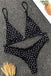 Chic Heart Printed Triangle Bikinis Two Piece Swimsuit SW925