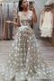 A Line Lace Prom Dress, Vintage Straps African Evening Dress with Beads and Flowers UQ2414