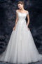 A Line Off the Shoulder Tulle Wedding Dress with Lace Appliques, Long Bridal Dresses UQ2293