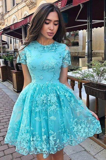 Tulle Short Mini White Short Sleeve Homecoming Dress Tulle Short Mini White Short Sleeve Homecoming Dress