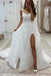 Gorgeous Lace Applique Long Wedding Dresses With Detachable Train UQW0071