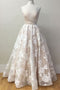 A Line Sweetheart Lace Wedding Dress, Floor Length Strapless Beach Wedding Dresses UQ2375