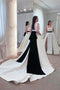 Gothic A-line Square Neck Wedding Dresses Sleeveless Satin Split Bridal Gowns with Belt UQW0013