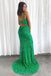 Glitter Mermaid Sparkly Prom Dresses, Sequins Long Formal Gown With Split  UQP0212