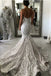 Sweetheart Mermaid Tulle Wedding Dress with Lace Appliques, Backless Bridal Dress UQ2554