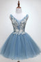 Gorgeous New Style Lace Applique Formal Dress Beaded Homecoming Dresses UQ1953