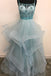 Light Green Spaghetti Straps Tulle Prom Dress with Beading