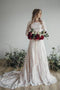A Line Long Sleeve Lace Wedding Dresses Plus Size Vintage Rustic Wedding Dress UQ2263