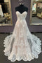 A Line Sweetheart Sleeveless Lace Appliqued Beach Wedding Dress, Bridal Dress UQ2534