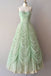 Mint Green Sweetheart Floor Length Long Prom Dress, Ruched Chiffon Party Gown UQP0081