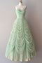 Mint Green Sweetheart Floor Length Long Prom Dress, Ruched Party Gown UQP0081