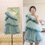 Unique One Shoulder Tulle Homecoming Dress, Short Layers Party Dress UQH0014