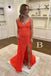 Sparkly Mermaid V Neck Sequined Long Prom Dress with Slit, Long Formal Gown UQP0132