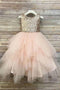 Princess A Line Sequin Round Neck Cute Tulle Baby Flower Girl Dress, Sparkly Dresses UF055