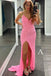 Sparkly Mermaid V Neck Sequined Long Prom Dress with Slit, Long Formal Gown UQP0132