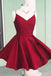 Satin Open Back A-Line Spaghetti Straps Homecoming Dress with Bowknot UQH0069