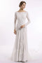 Column Lace Bridal Dress, Long Sleeves Backless Boho Beach Wedding Dresses UQ2017
