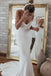 Simple Mermaid Beach Wedding Dress, Cheap Spaghetti Straps Bridal Gown UQW0077