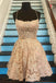 Newest Spaghetti Straps Lace Homecoming Dresses, Lace Short Prom Dresses UQ1874