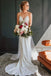 Vintage Lace Top Spaghetti Strap Backless Long Wedding Dresses, Bridal Dresses UQ1774