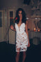 White Mini Lace Homecoming Dresses, Sheath Mini Dress, V Neck Short Party Dress UQ1850