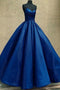 Ball Gown Spaghetti Straps Satin Floor Length Prom Dresses, Long Quinceanera Dresses UQ2477