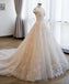 Ball Gown Off the Shoulder Lace Appliqued Wedding Dresses, Ivory Bridal Dresses UQ2586