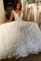 Glitter V Neck Sleeveless Floor Length Prom Dress, Sparkly Long Party Dresses UQ2596