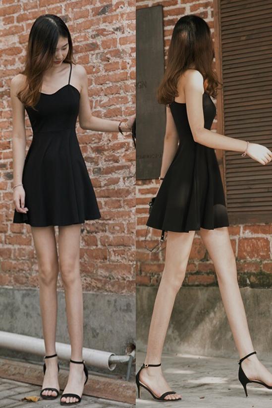Spaghetti Strap Black Mini Homecoming Dress, Simple Little Graduation Uniquedresss Spaghetti Strap Black Mini Homecoming Dress, Simple Little Graduation Uniquedresss