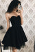 Black Sweetheart Cute Short Homecoming Dress, Simple Short Prom Dress UQH0062