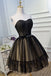 Black Sweetheart Sleeveless Short Homecoming Dress with Belt, Prom Dress Short UQH0086