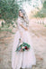 Two Piece Tulle Floor Length Wedding Dress with Lace, Rustic Wedding Dress with Sleeve N2251