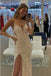 Spaghetti Straps Mermaid Prom Dress, Sparkly Sequins Slit Long Formal Gown UQP0137